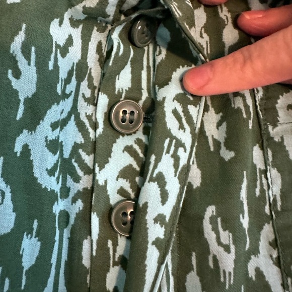 Zara Teal and Forest Green Patterned Trousers, size M - Picture 3 of 5